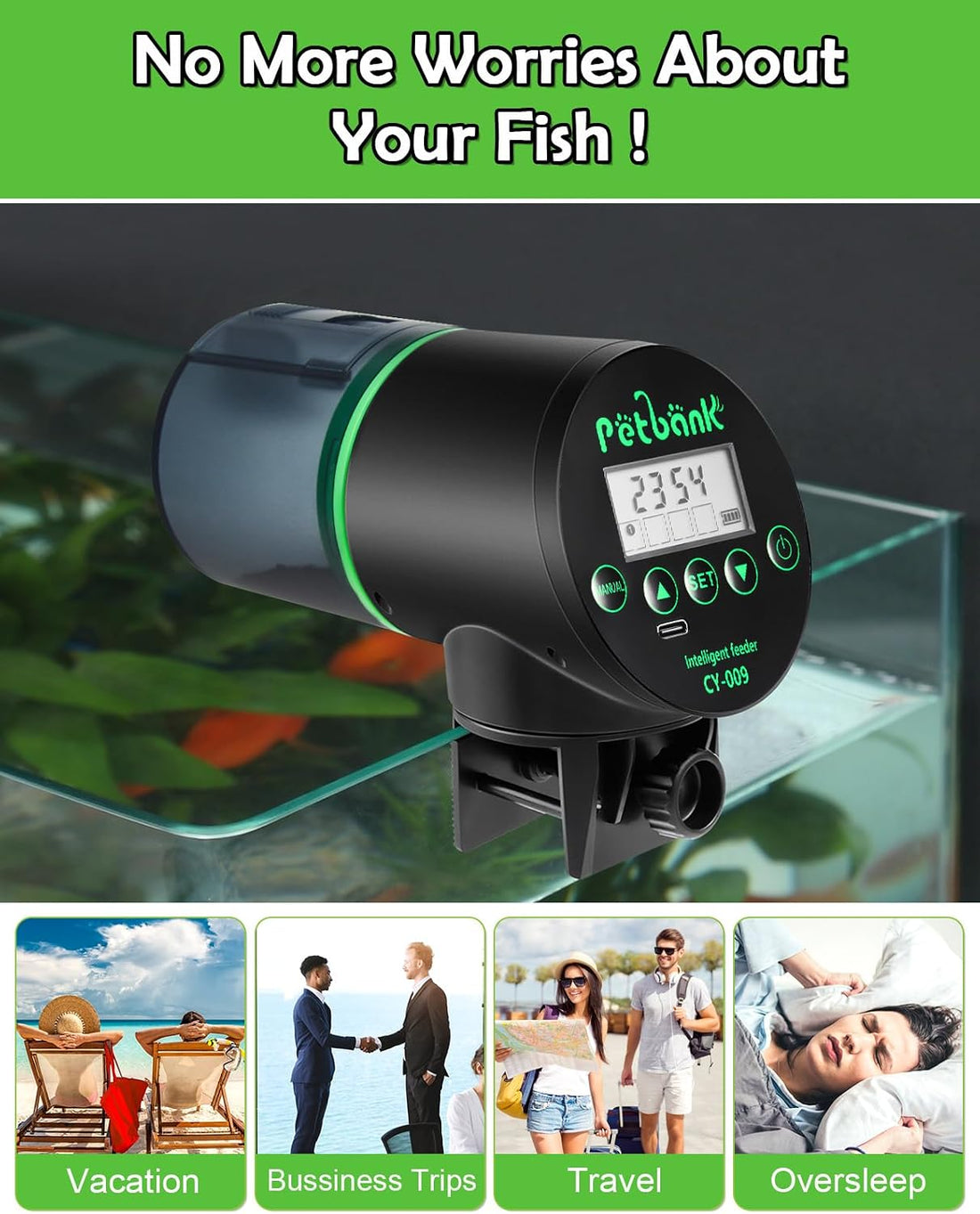 Automatic Fish Feeder for Aquarium Easy Setup & 4 Timers
