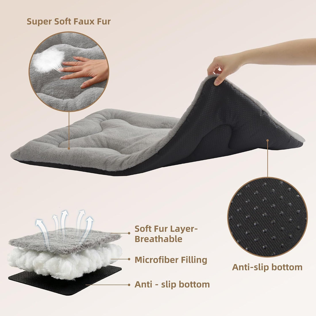 Dog Bed 36" for Metal Crate Pad,Washable Sleeping Mat