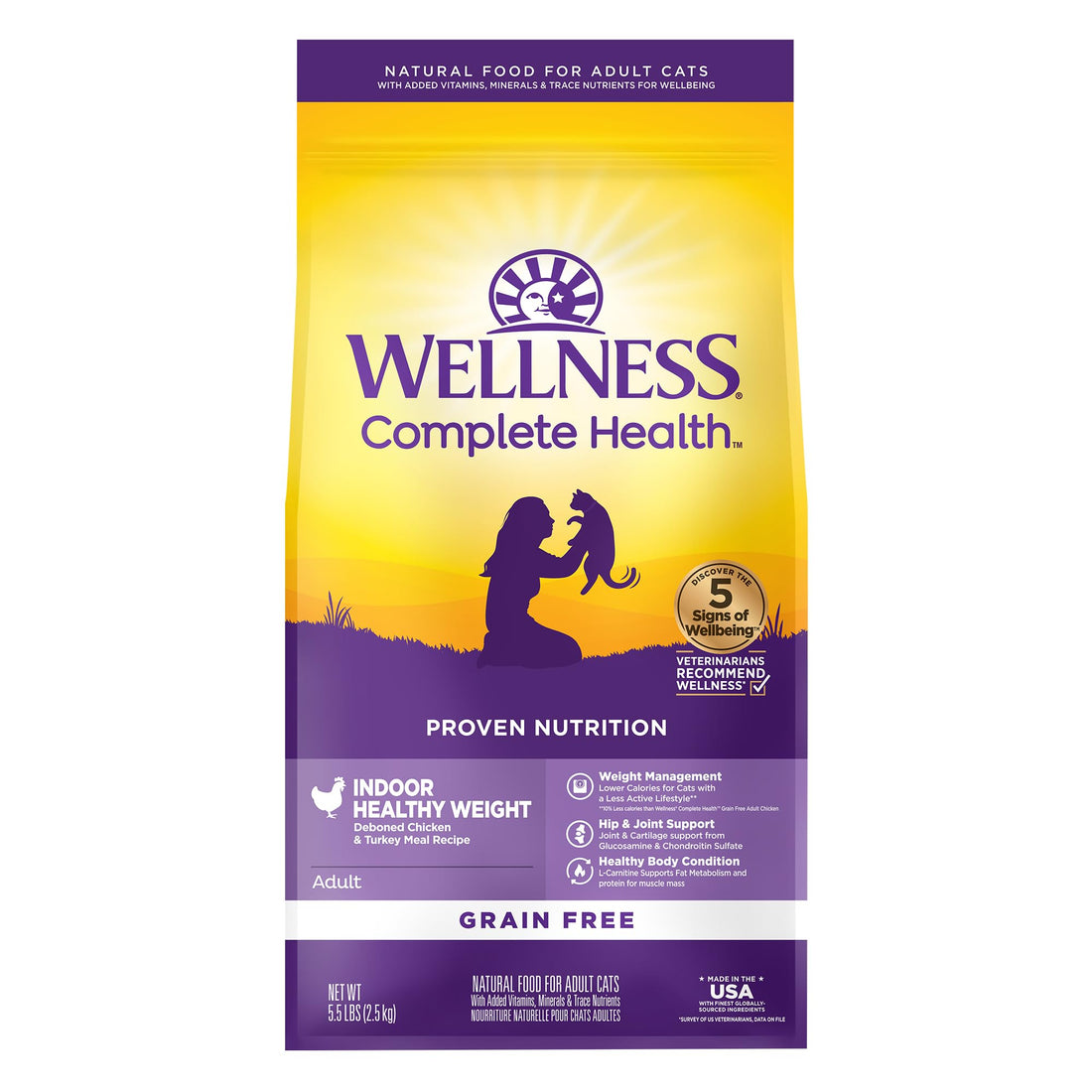 Wellness Complete Health Healthy Weight Adult Dry Cat Food for Indoor