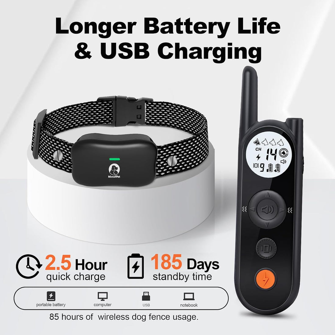 MIMOFPET Wireless Dog Fence for 2 Dogs