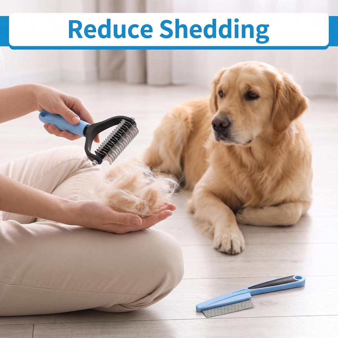 Pet Grooming Combo Flea Lice Combs for Dogs Cats Stainless Steel