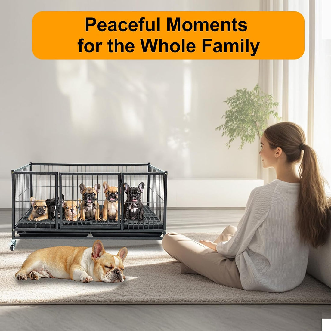 Homey Pet 43" Whelping Box for Dogs and Puppies, Easy Puppy Care