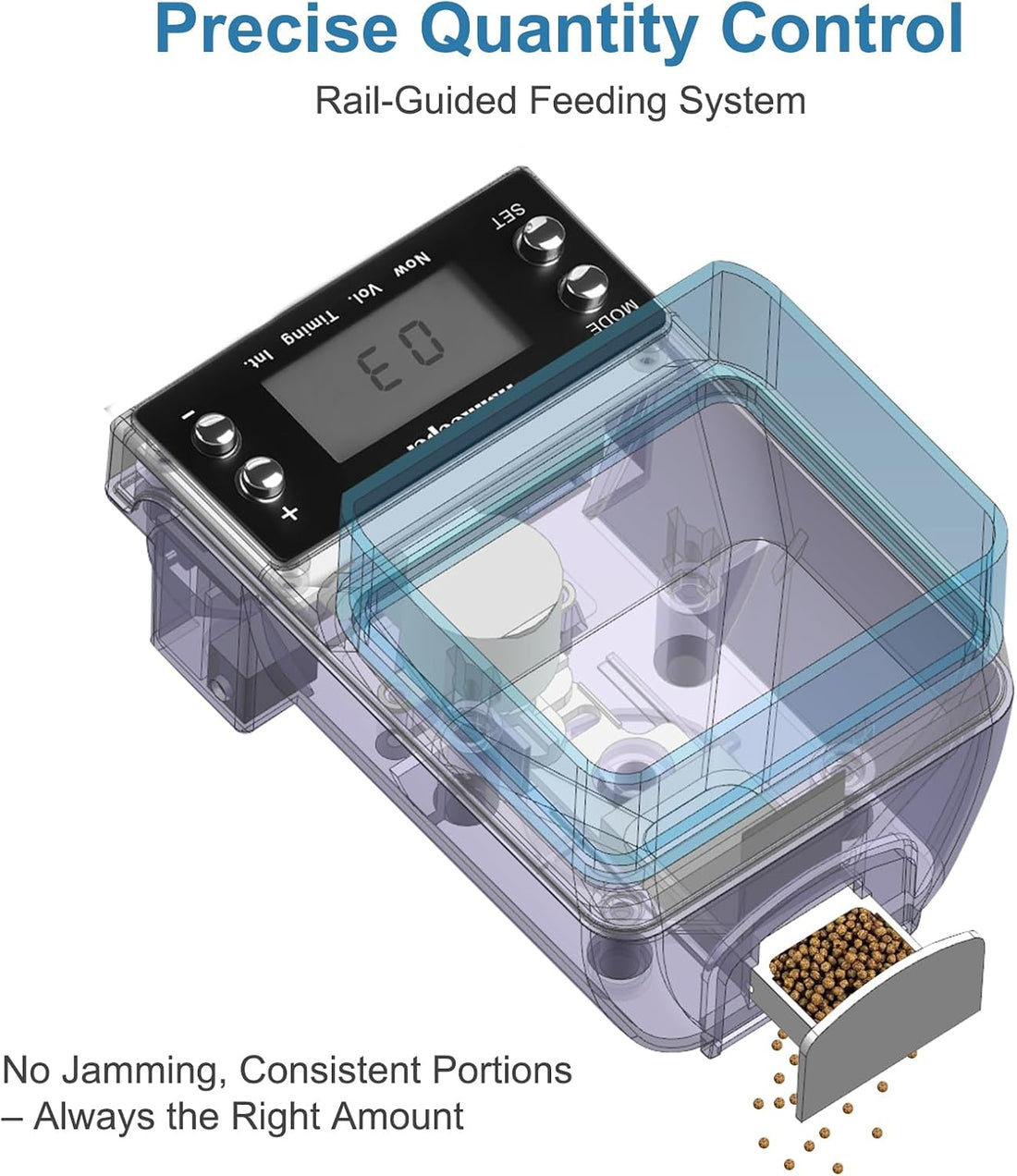 fishkeeper Automatic Fish Feeder Rechargeable, 3 Feeding Modes USB
