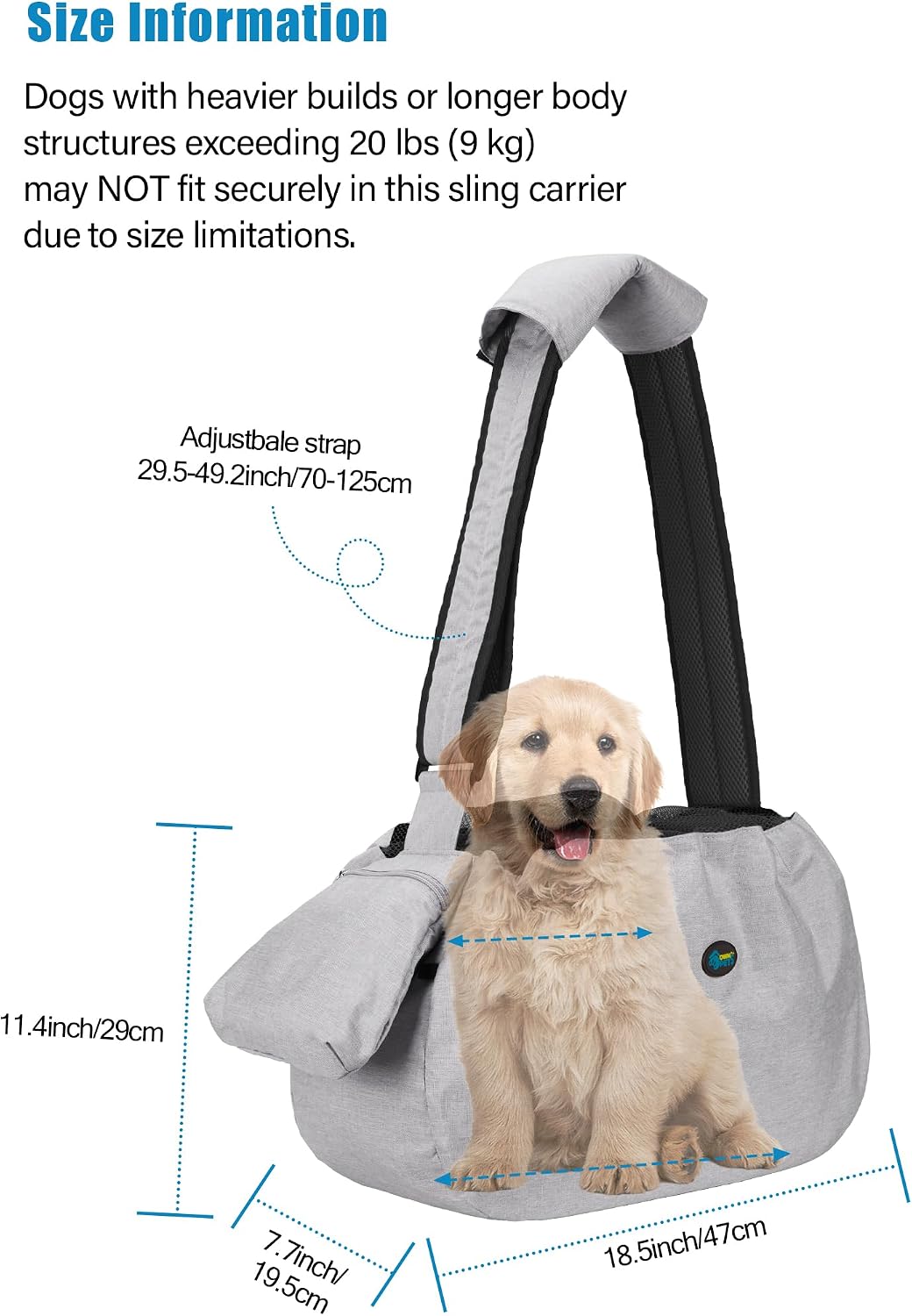 Ownpets XL Dog Sling 15-25lbs