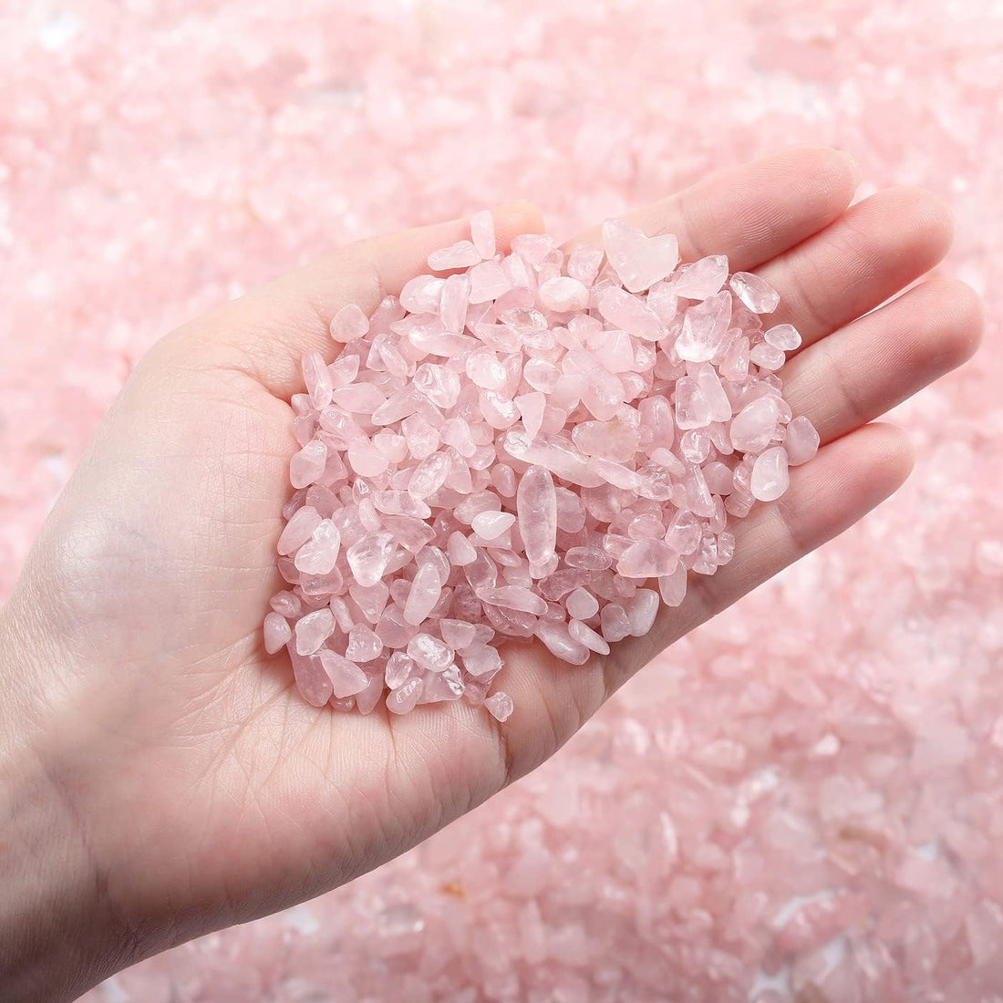 LAIDANLA Rose Quartz Crushed Stone Crystal Chips Bulk Natural