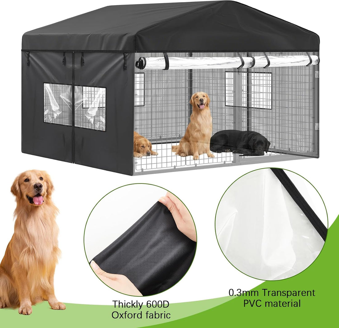 Oxford Cloth Kennel Cover Waterproof PVC Window