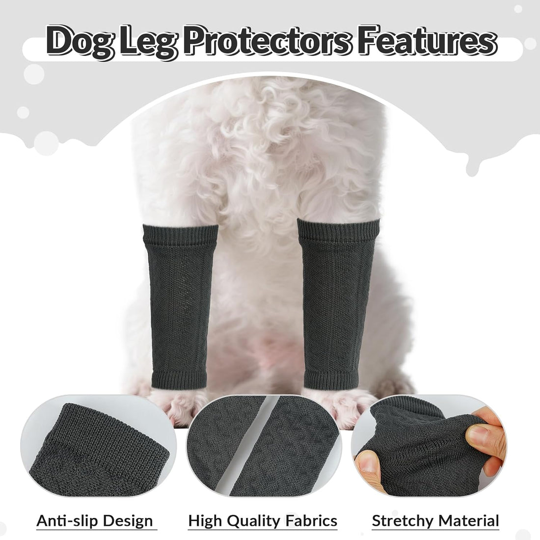 ROZKITCH 4 PCS Dog Arm Sleeve to Help Reducing Licking Scratching