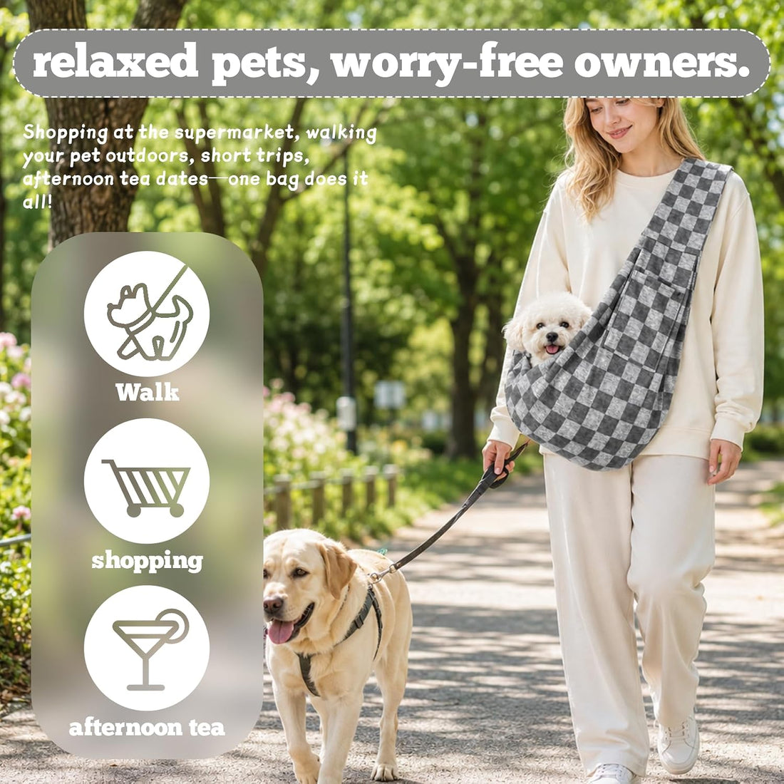 Dog Sling Carrier for Small Dogs and Cats 5–16 lbs