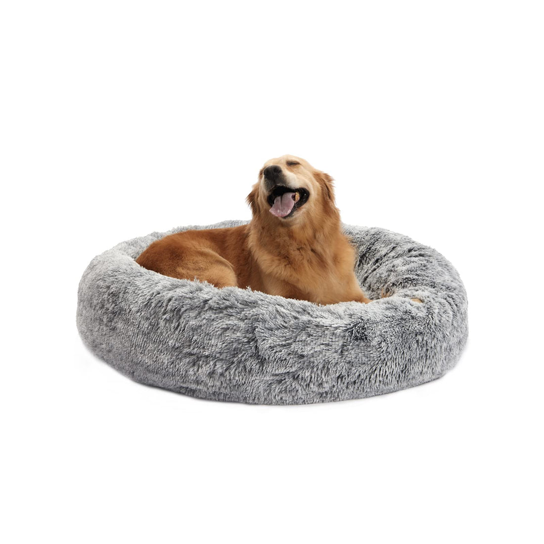 Bedfolks Calming Donut Dog Bed, 36 Inches Round Fluffy for Large Dogs