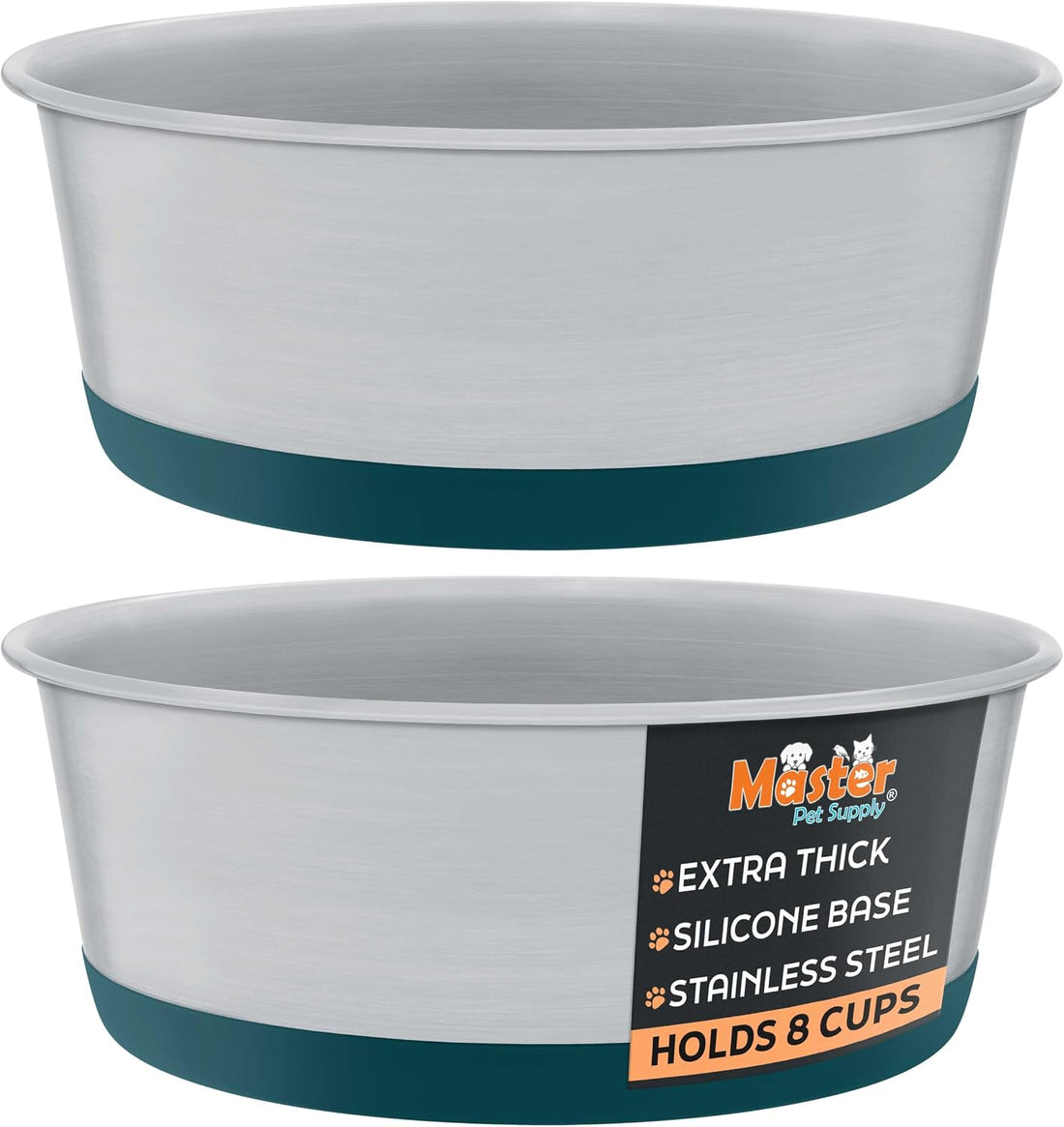 Master Pet Supply Stainless Steel Dog Bowls - 4 Cup (32 oz)