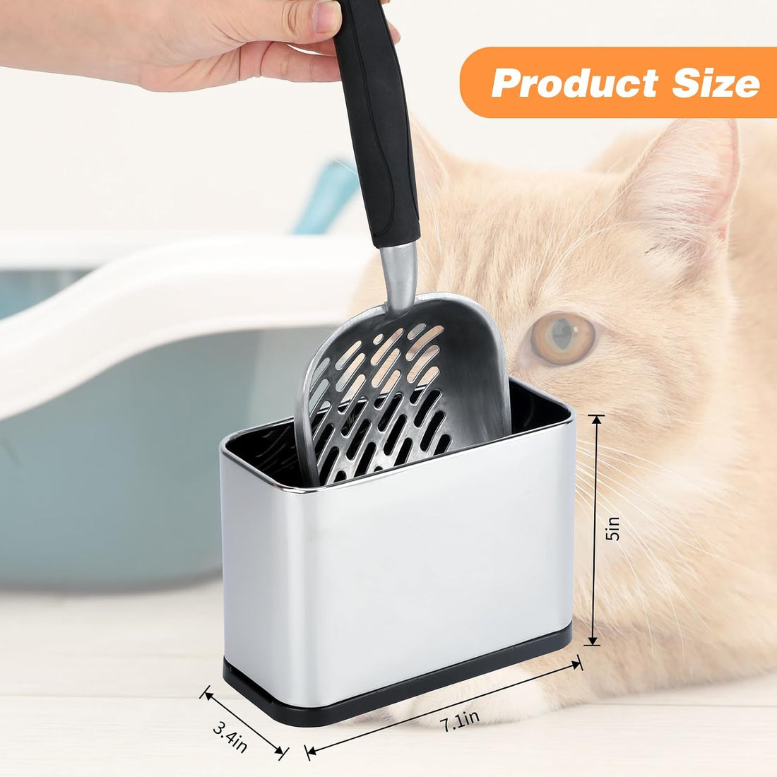Universal Cat Litter Scoop Holder, Stainless Steel Scooper Caddy