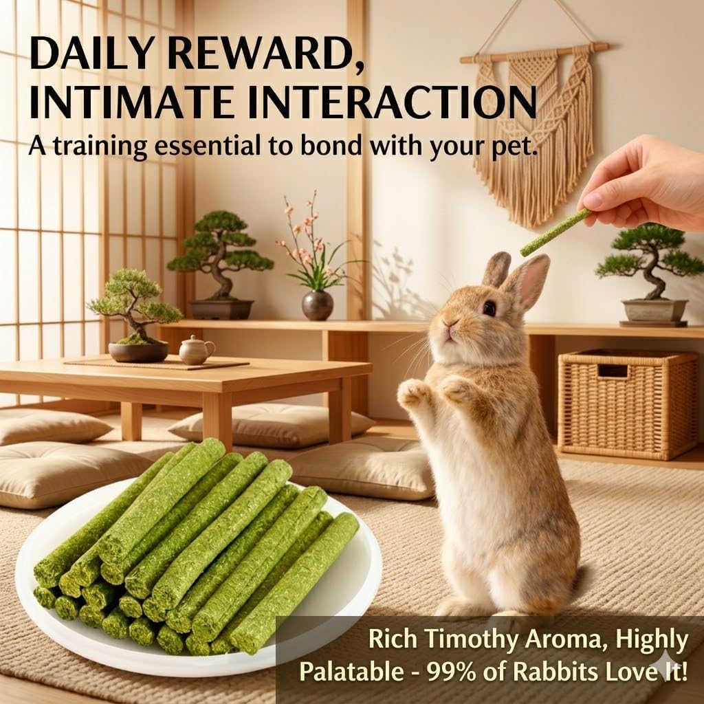 40 Pcs Natural Rabbit Chew Timothy Hay Sticks Mixing Flowers