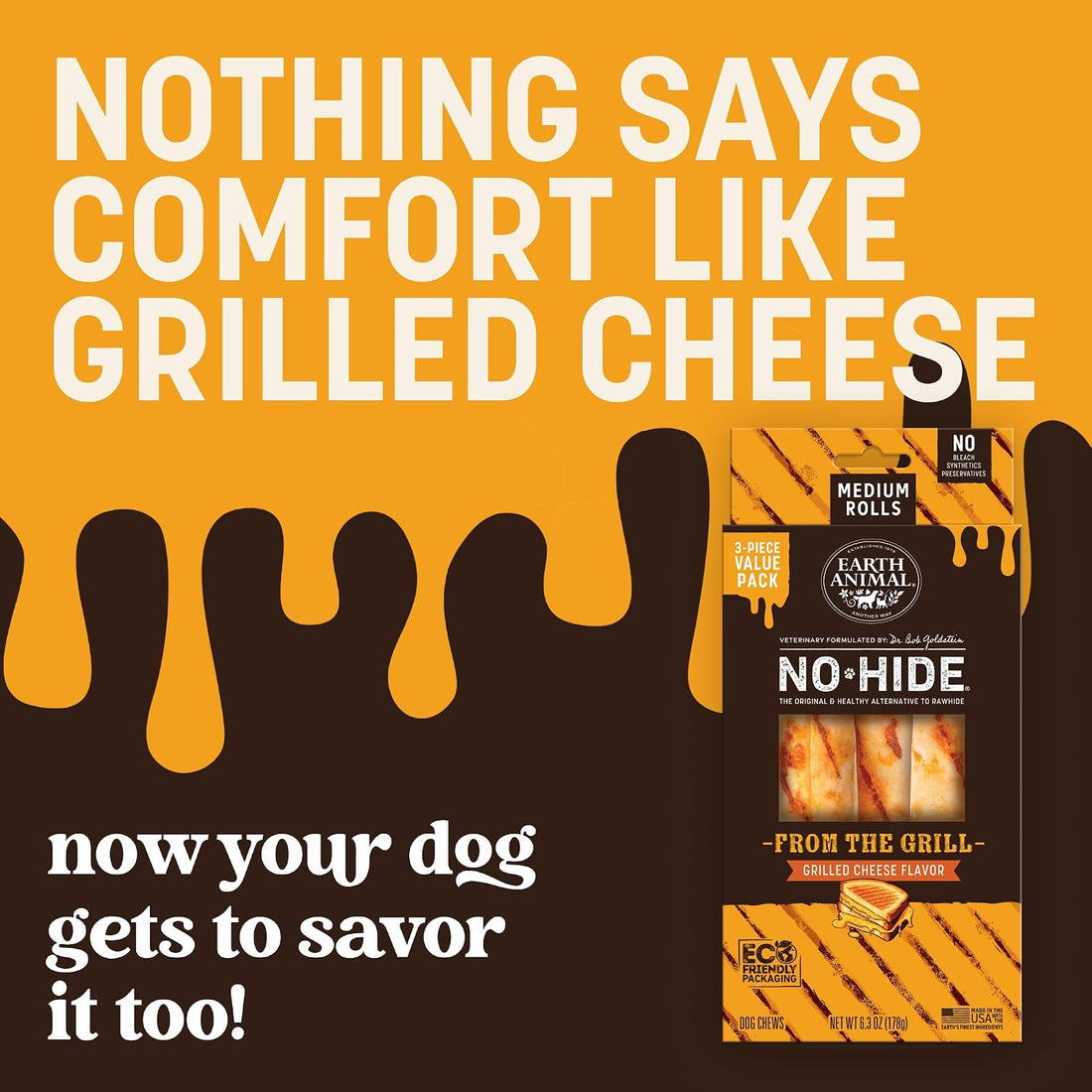 Earth Animal No Hide Dog Chews - Medium Rolls 3 Count