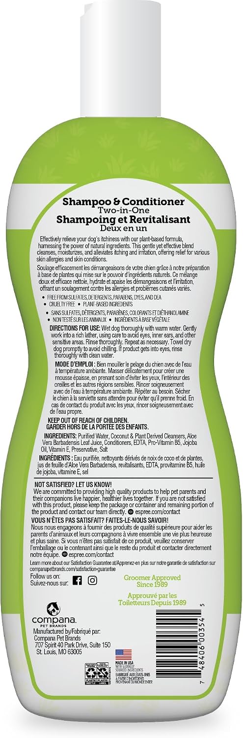 Espree Intense Itch Relief Dog Shampoo & Conditioner, Dog Itch Relief