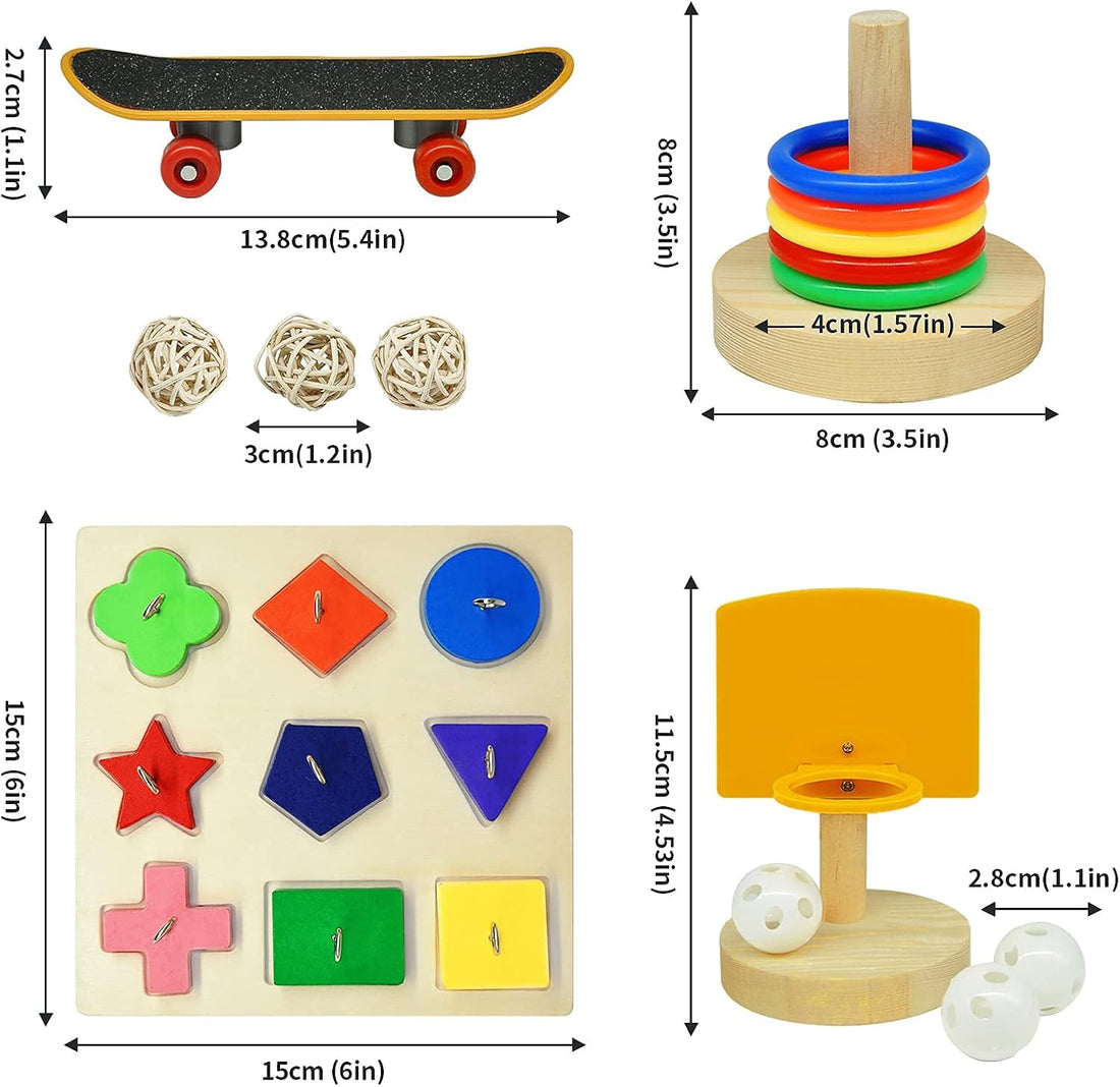 Bird Toys,Parrot Training Toys for Lovebird,Five-Types Parakeet Toys