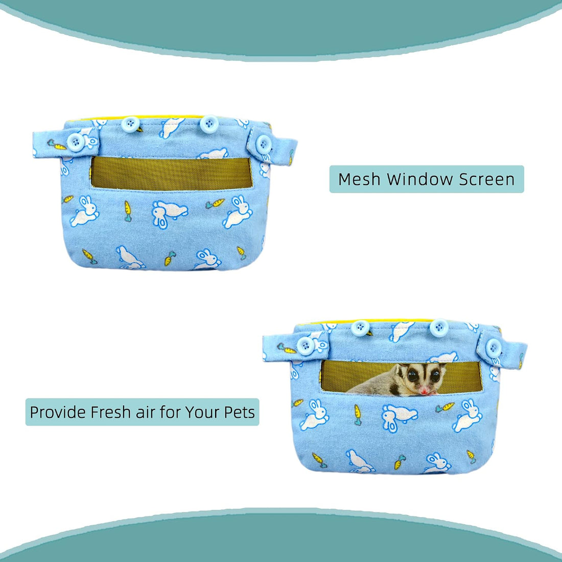 Sugar Glider Bra Bonding Pouch with Mesh Window Bra Bag for Gliders