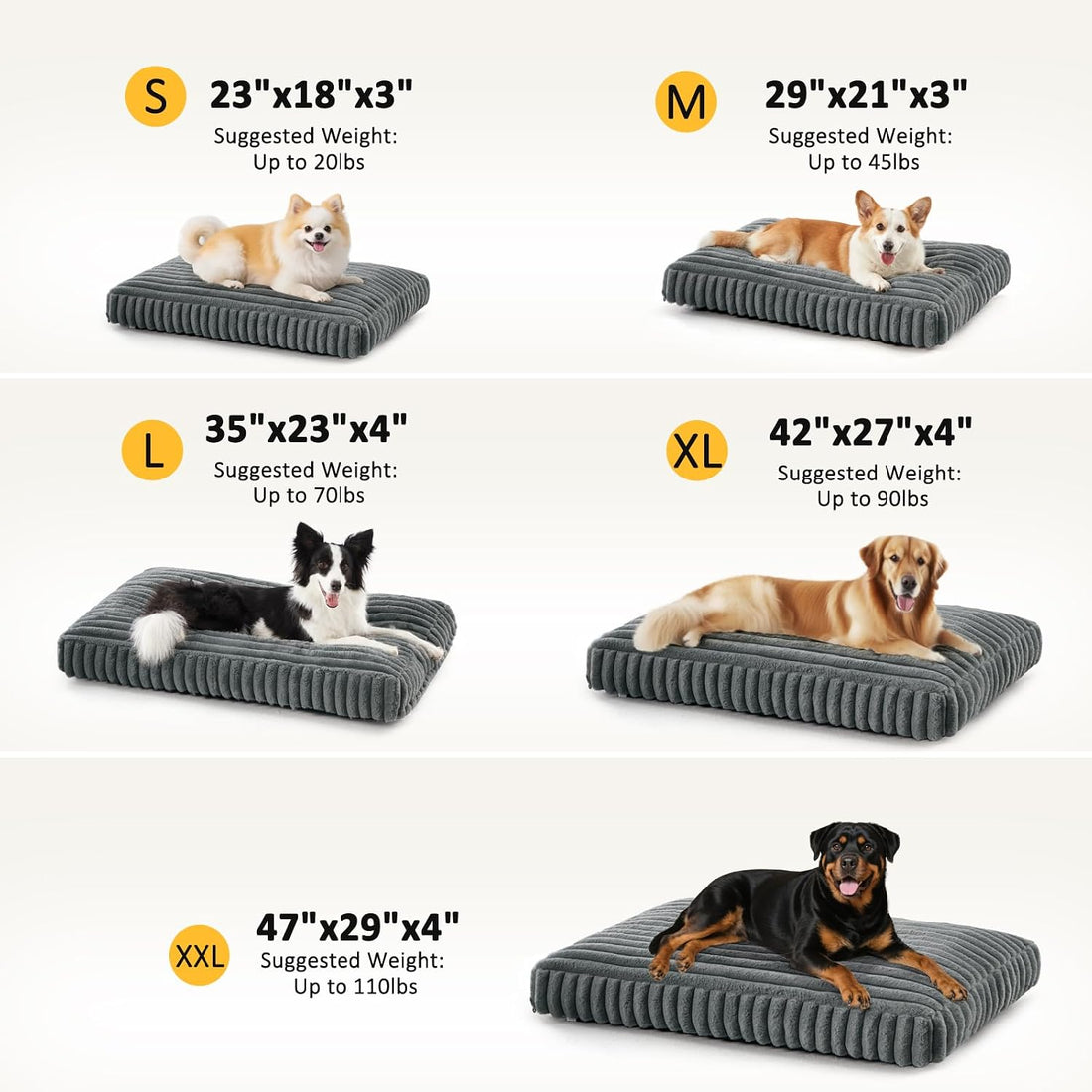 FURTIME Orthopedic Dog Beds Large Sized Dog