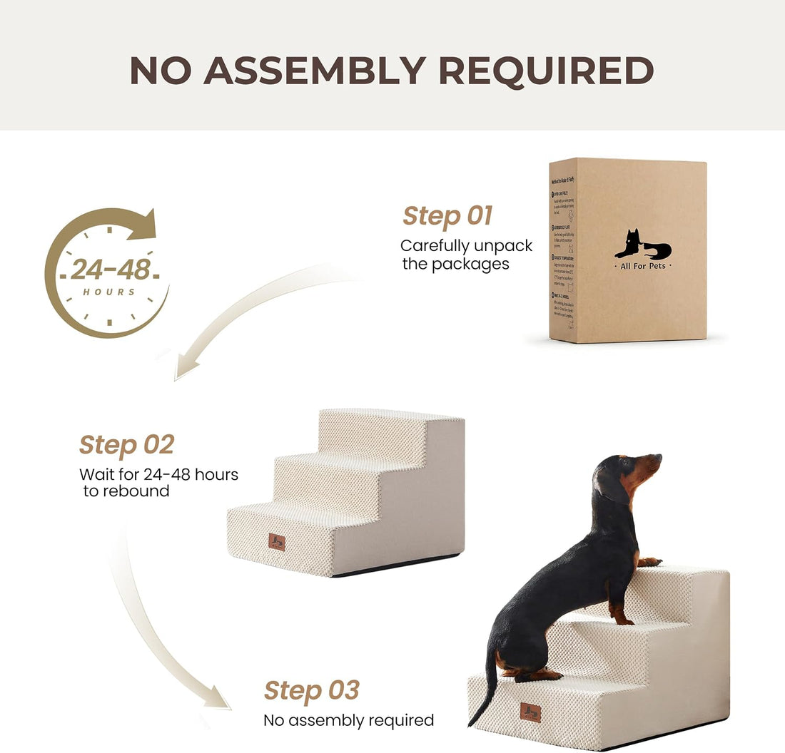 Dog Stairs 3-Step 13.5” H for Bed and Couch