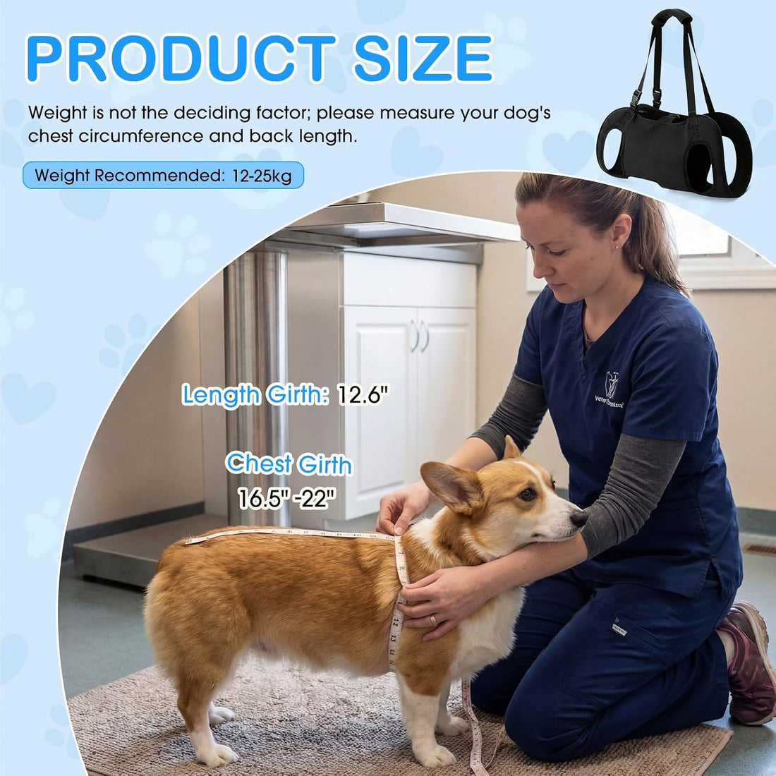 Shinylin Dog Carry Sling Emergency Backpack Dog Lift Harness