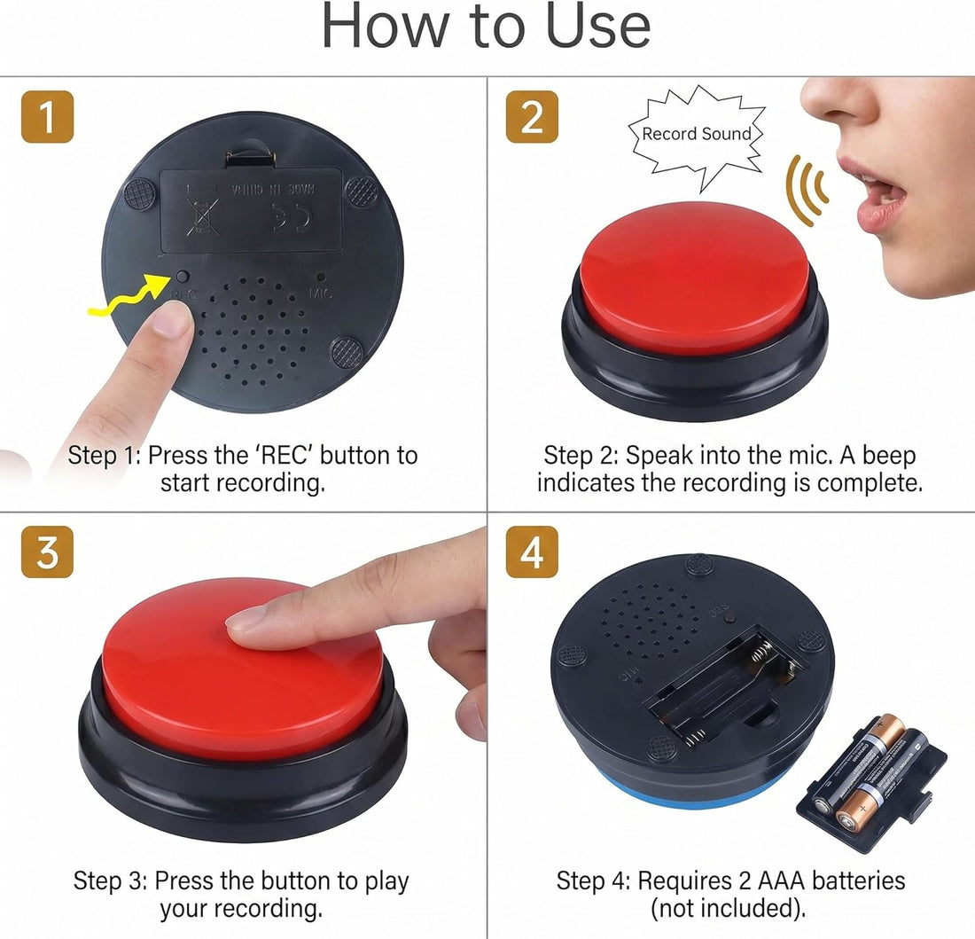 Voice Recording Button, Dog Buttons for Communication Pet Training