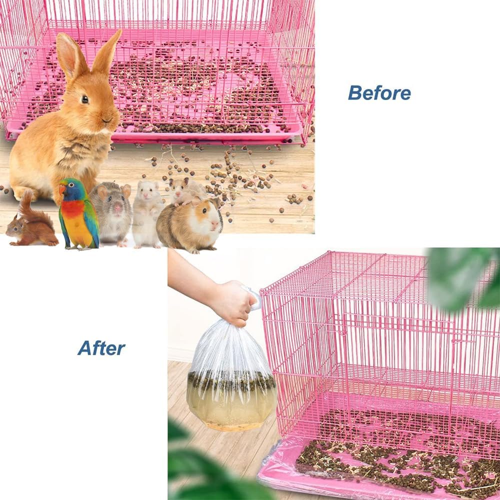 50 Pcs Disposable Rabbit Cage Liner Quick Cleanup Litter Box Liners