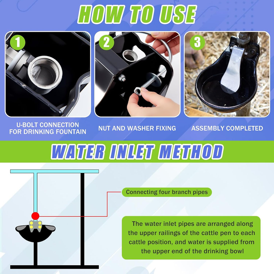 2 Pcs 2.5 L/ 0.66 Gal Automatic Livestock Waterer, Stainless Steel