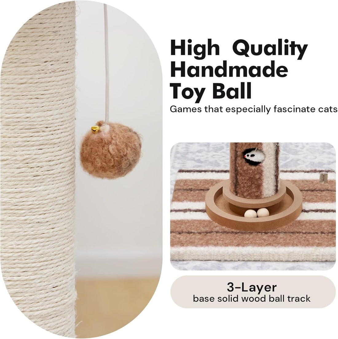 Woochpet Cat Scratching Post,Heavy Duty Green Sisal Scratcher