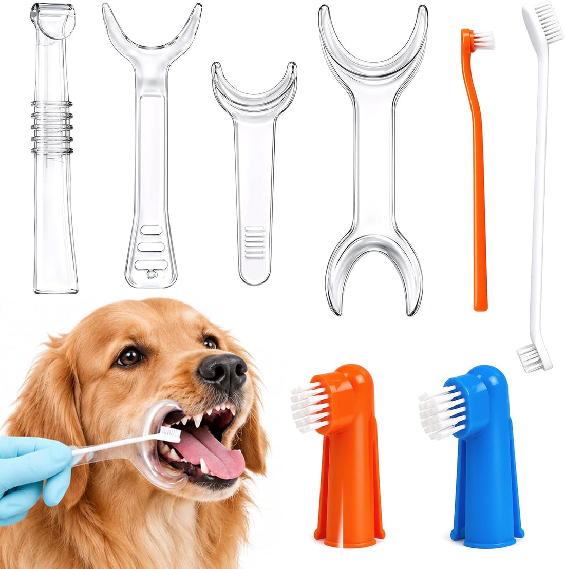 8-Piece Pet Teeth Cleaning Kit, Dog Tooth Brushing Kit