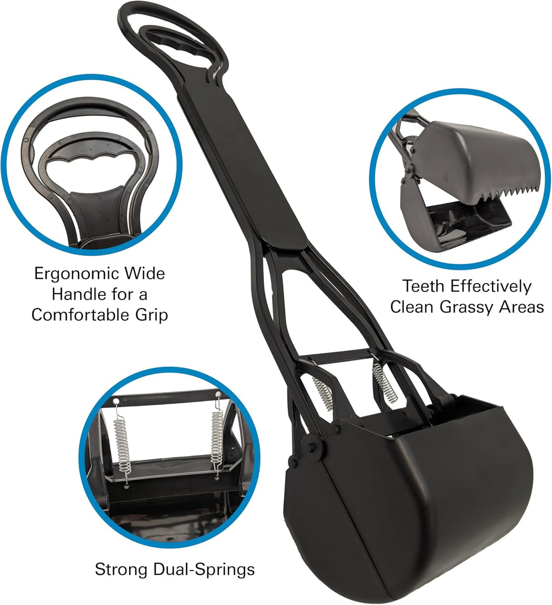 Four Paws Allen's Spring Action Dog Scooper For Hard Surfaces 3.75" x