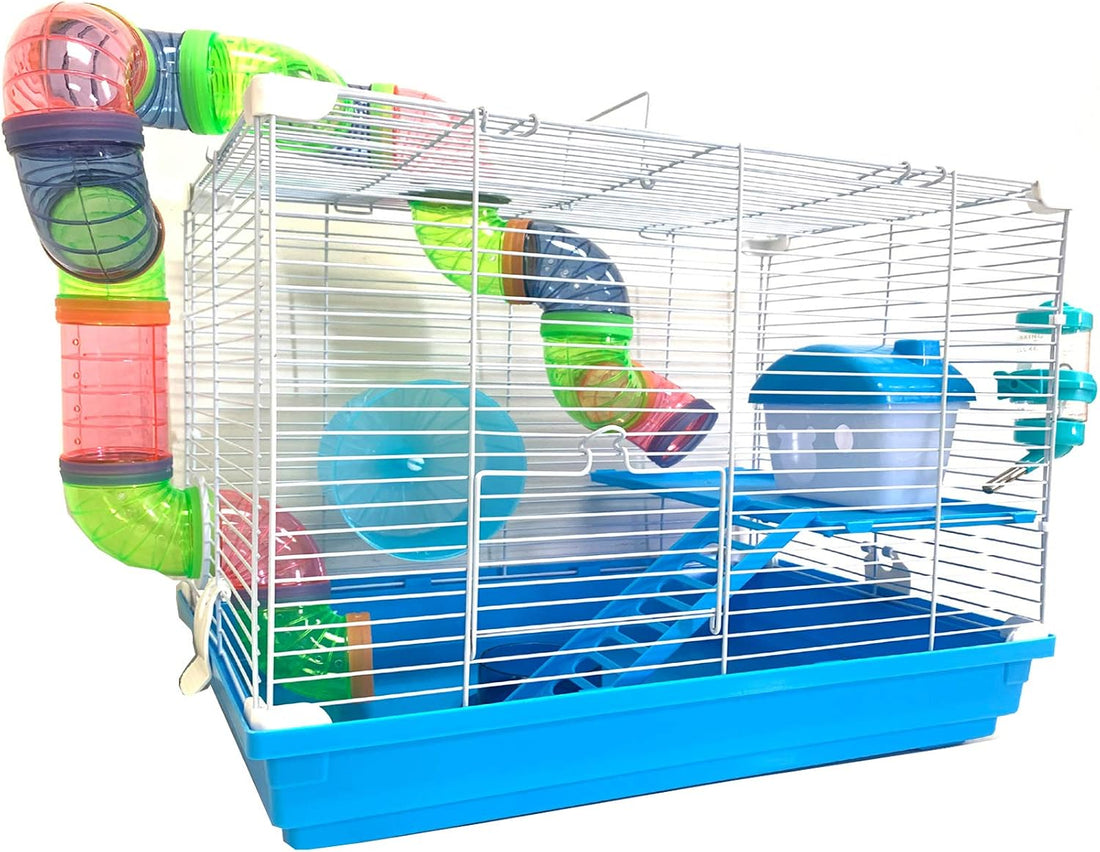 Large Blue 5-Floors Hamster Mansion Mouse Habitat Gerbil Cage