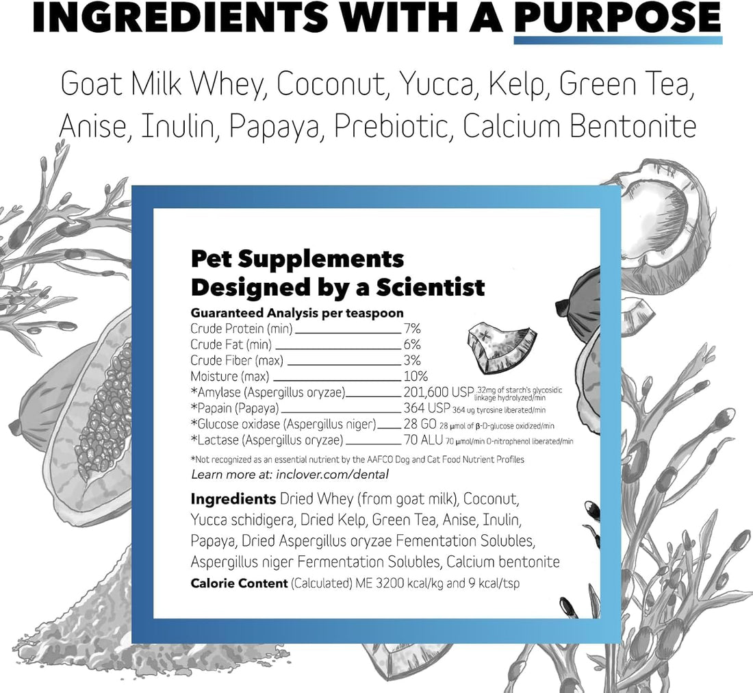 InClover Dog and Cat Dental Powder for Teeth Cleaning and Enamel