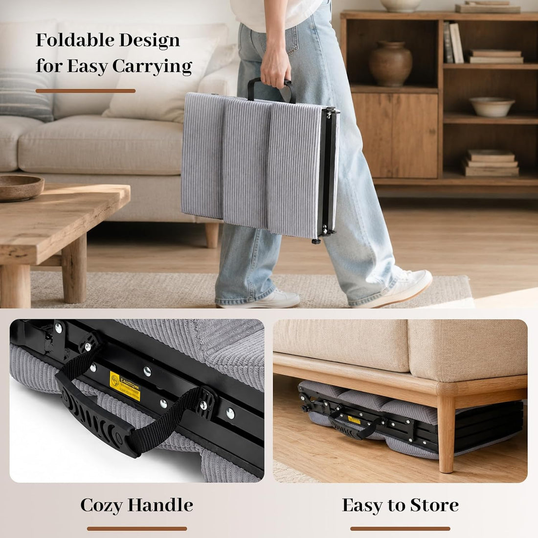 Dog Ramp for Bed, Foldable Dog Ramp, 5 Adjustable Heights, 13"-19"