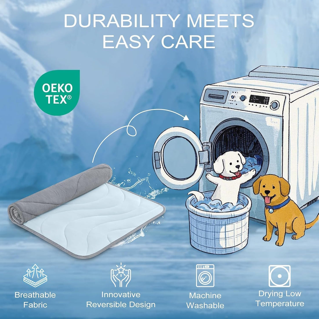 Cozyide Dog Cooling Mat, Q-Max>0.45, 40 L x 28" W, Blue