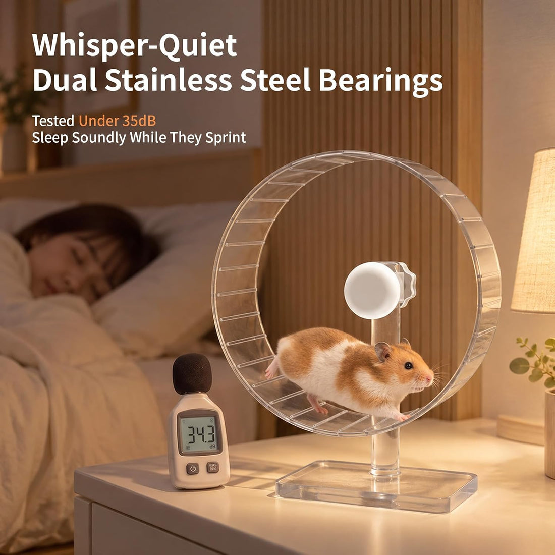 11" Silent Hamster Wheel - Clear Running Wheel