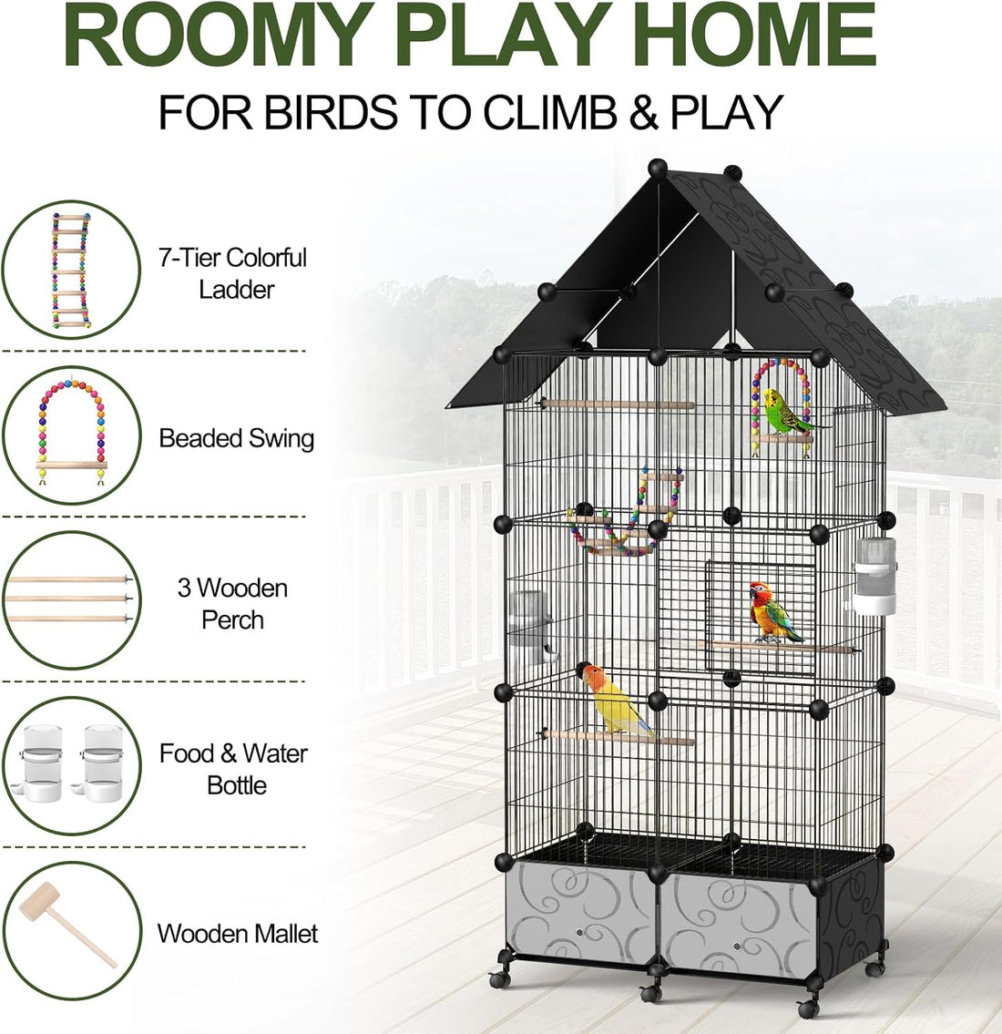 59 Inch Large Bird Cage for Parakeets