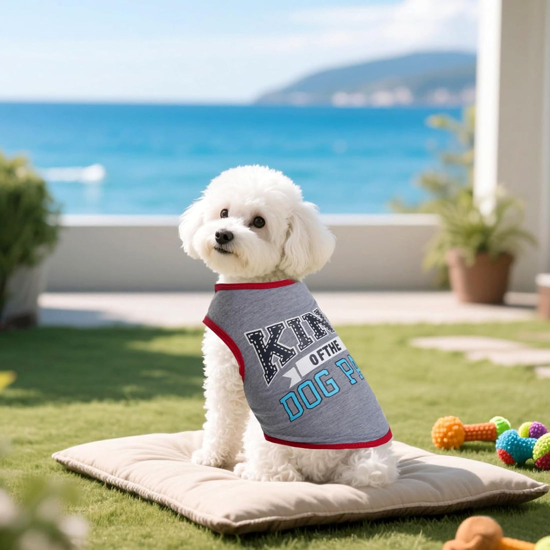 hoyuwak 8 Pieces Pet Shirts Funny Dog Printed Clothes Dog Sleeveless