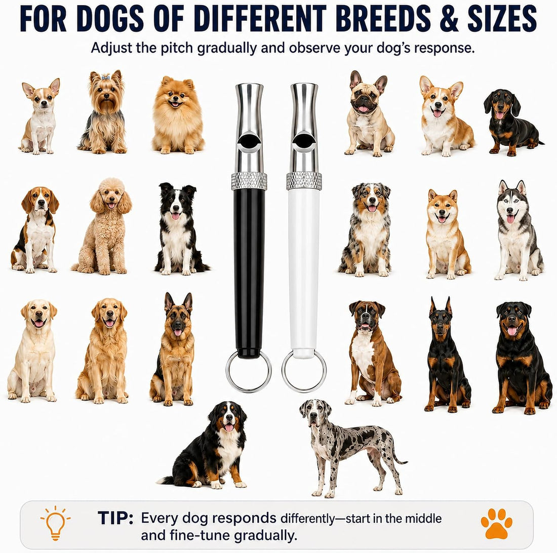 2 Pack Dog Whistle, Adjustable Dog Whistle to Stop Barking
