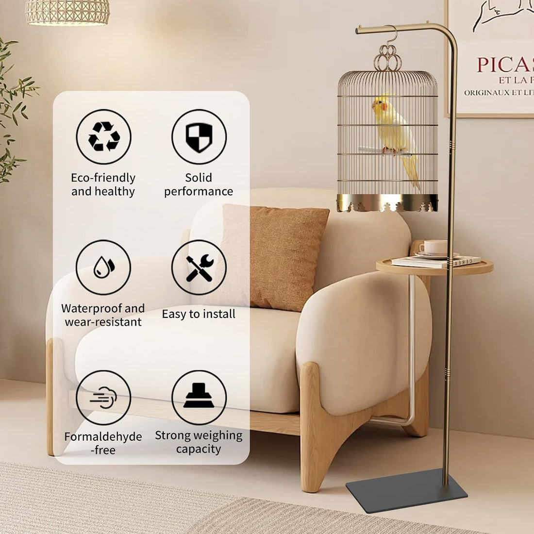 TBTFW 67 Inch High Hanging Bird Cage Stand