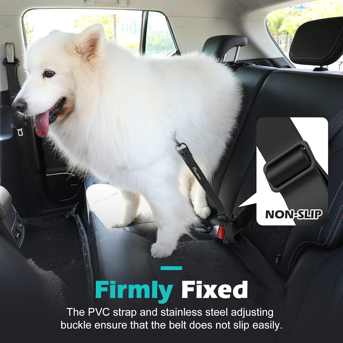 Pawaboo Dog Seat Belt for Car, with 360° Hook,20 in, Chew-Proof