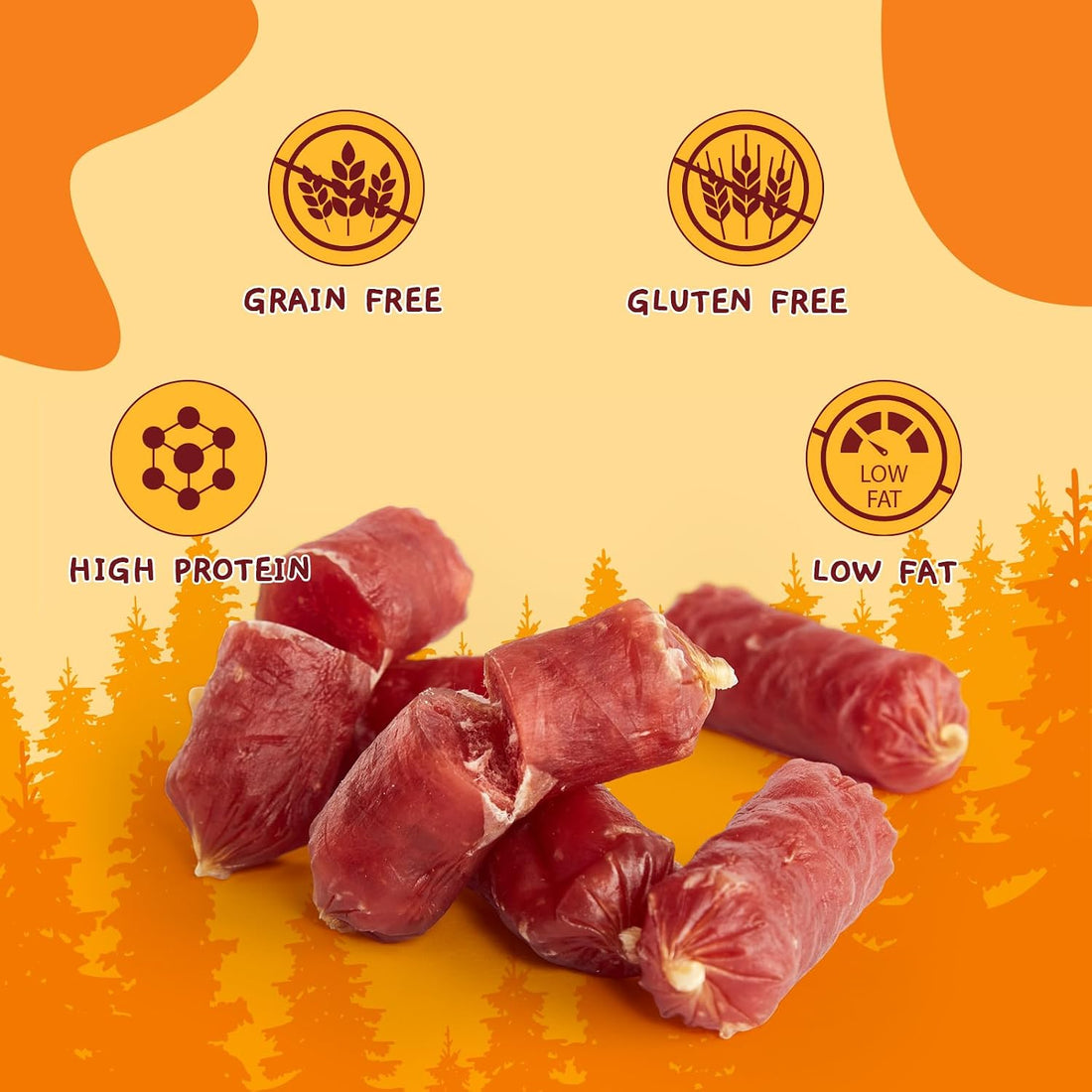 Jungle Calling Soft Duck Sausage Dog Treats