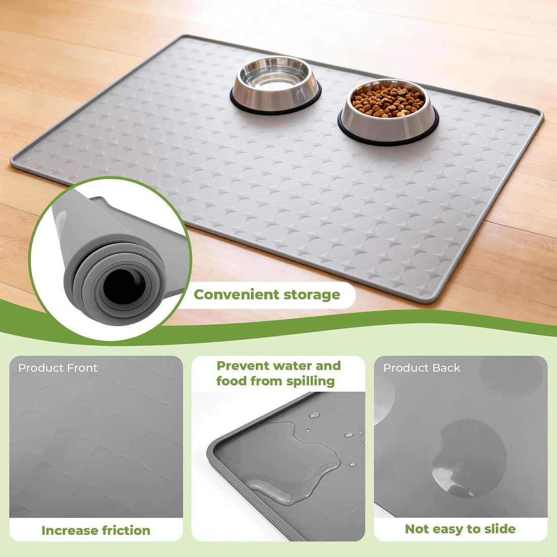 Dog Food Mat for Floors Waterproof