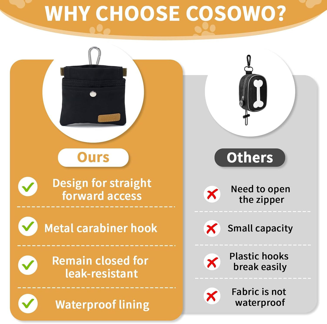COSOWO Dog Treat Pouch, Hand Free Dog Training Treat Bag