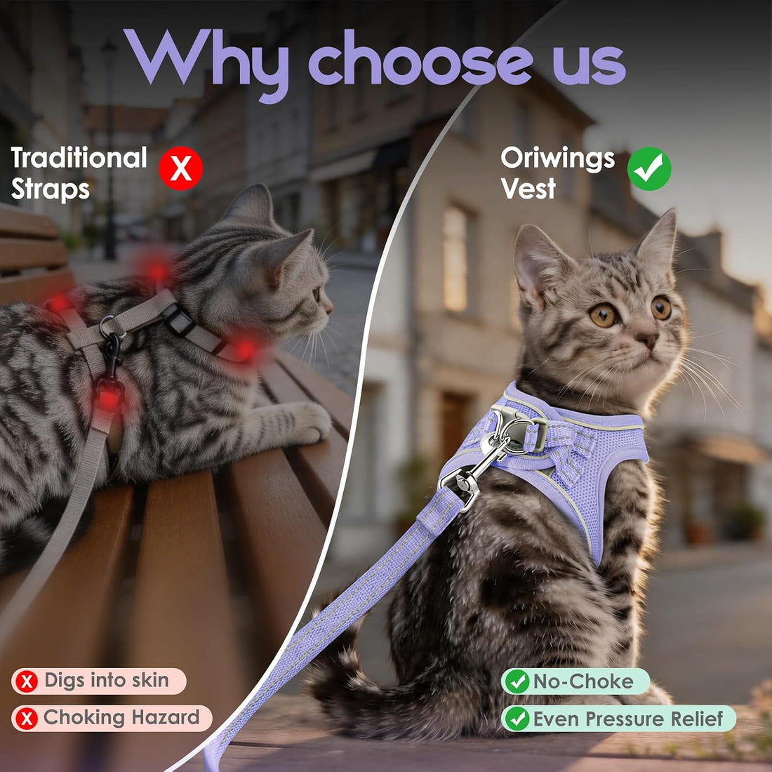 Cat Harness and Leash Set, Step-in Soft Vest
