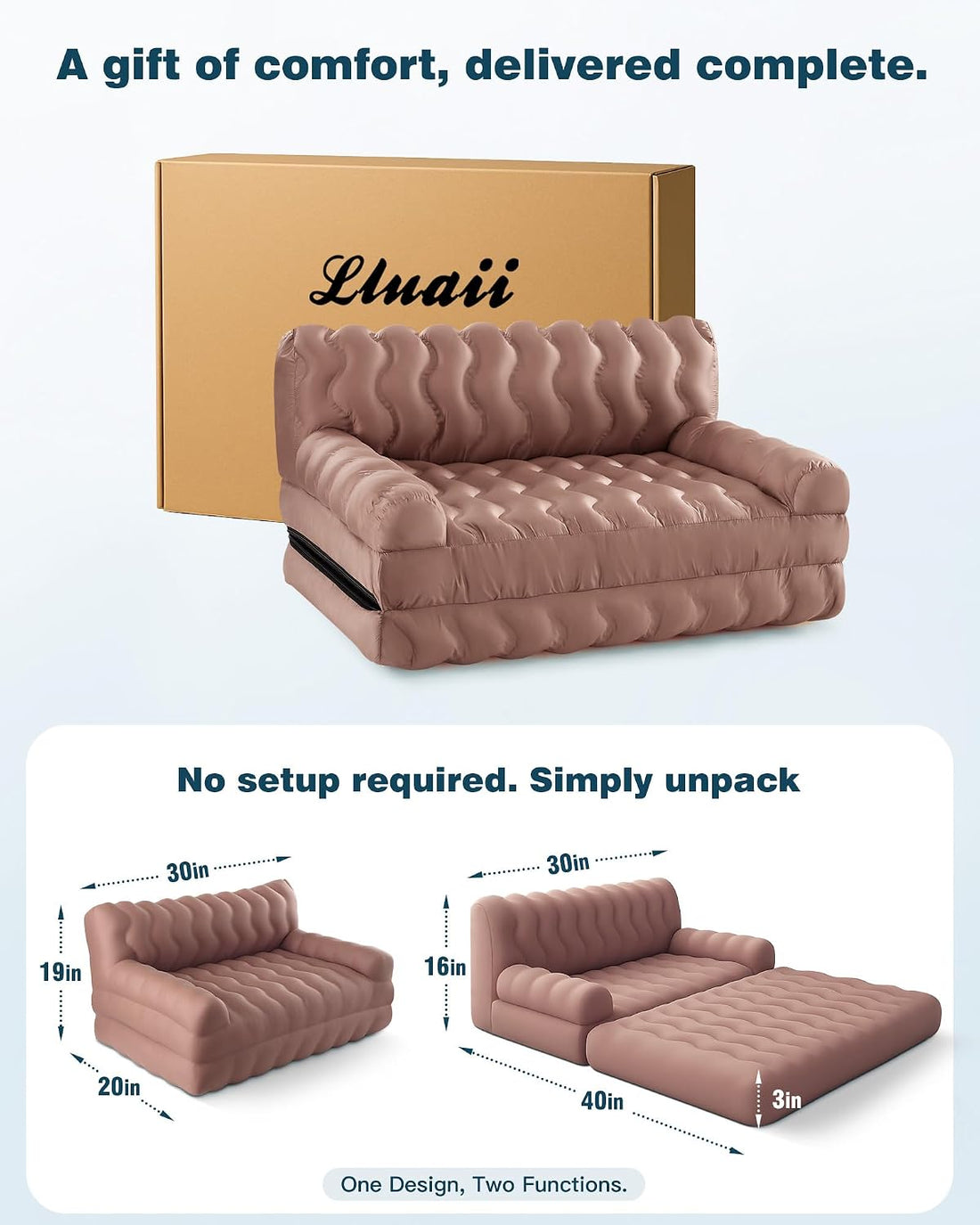 Orthopedic Memory Foam Dog Sofa Bed, Foldable Pet Couch Bed