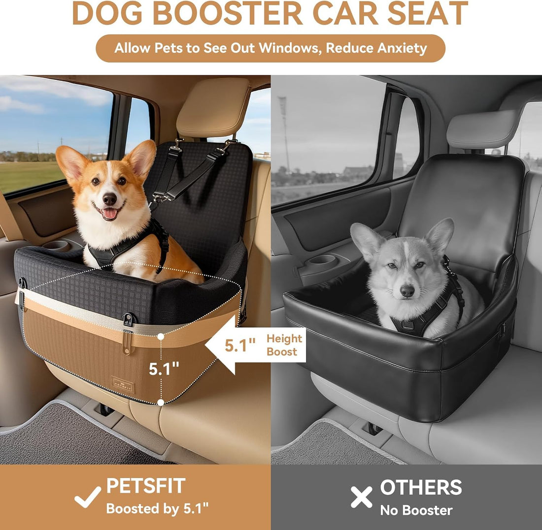 PETSFIT Dog Booster Car Seat for Small/Medium Dogs Up to 35 lbs