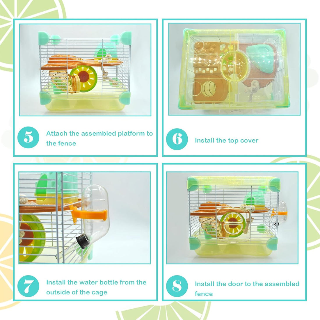 2 Layers Hamster Cage with Tubes Mouse Cage with Accessories Water