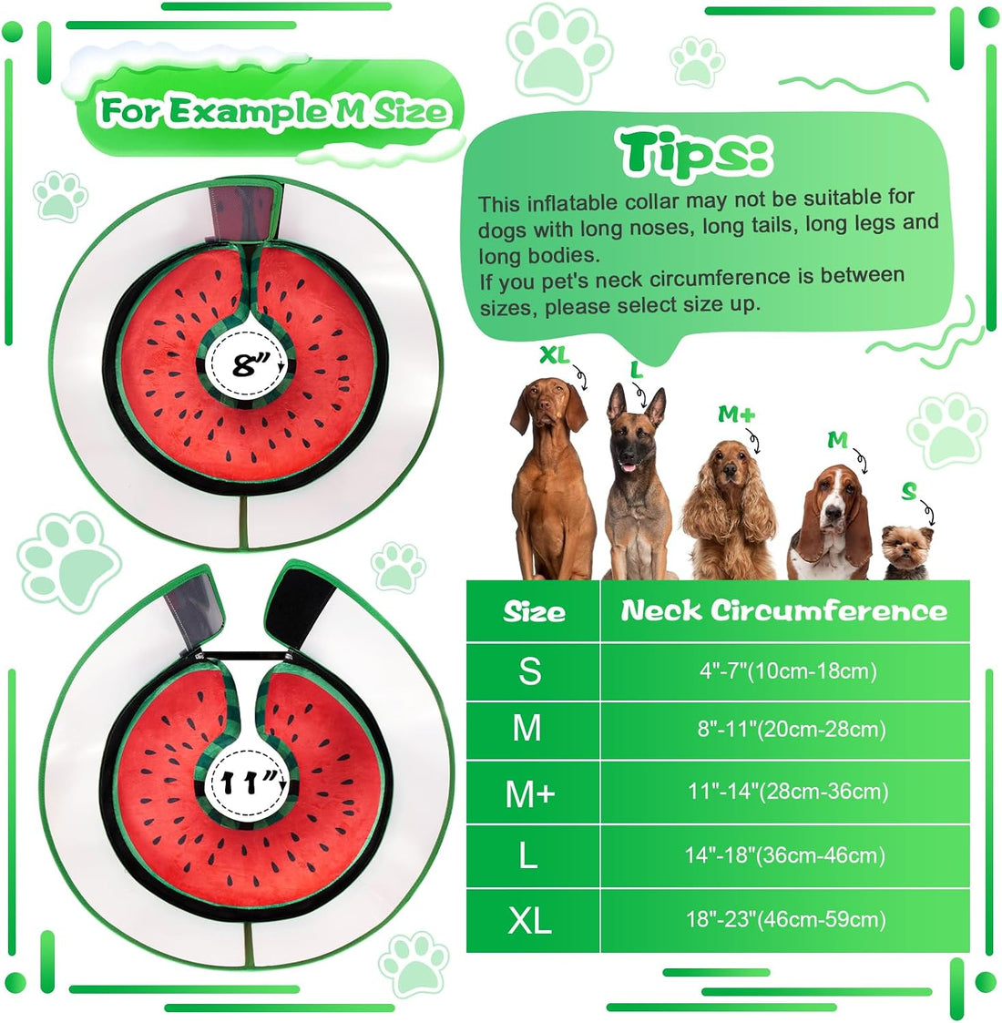 CNEO Inflatable Dog Cone Collar with Detachable Enhanced Anti-Licking