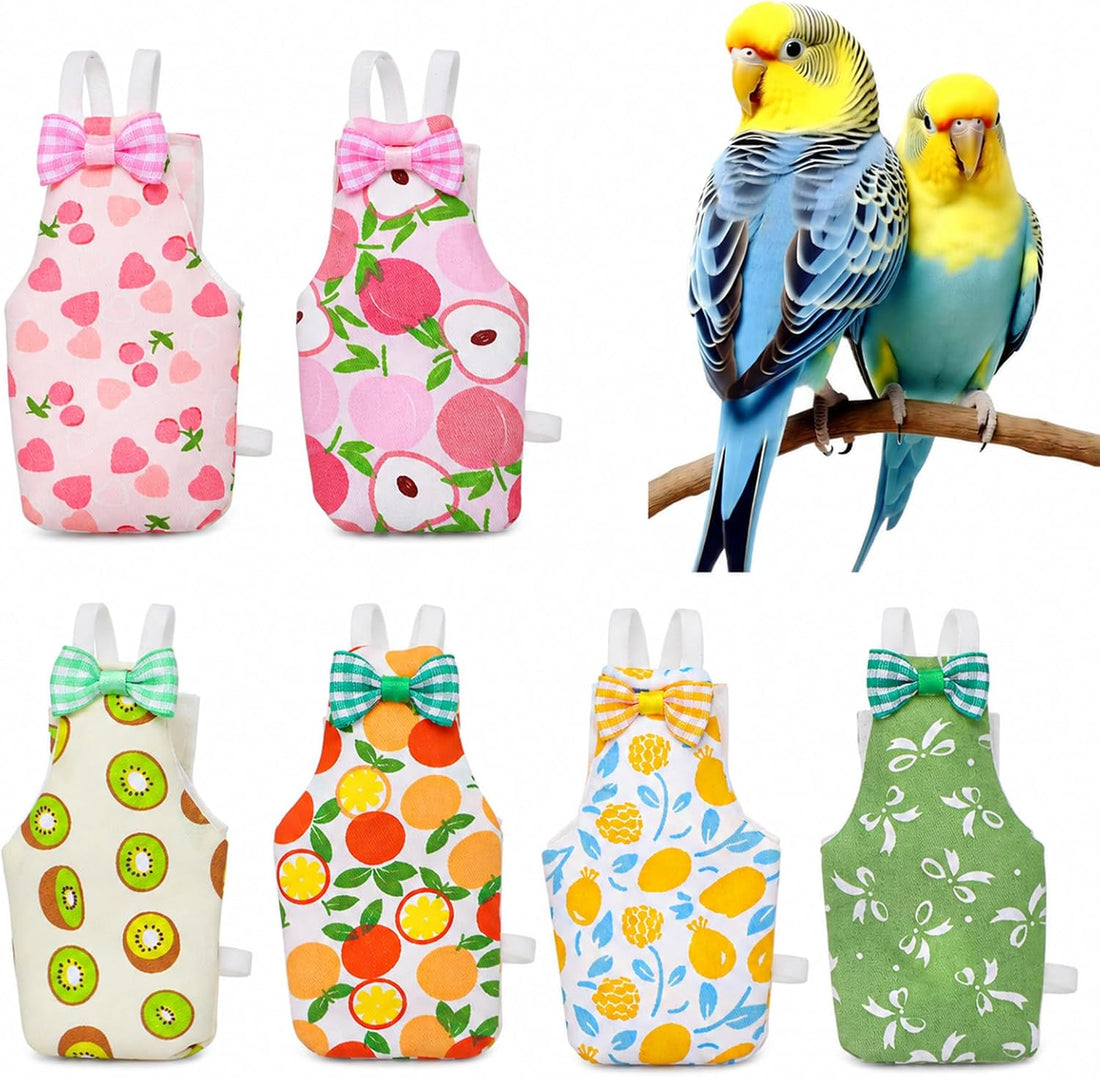 6Pcs Bird Diaper - Cute Parrot Pants with Waterproof (Medium)
