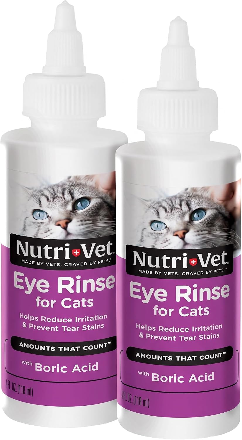 Nutri-Vet Cat Eye Rinse,Sterile Solution Gently Cleanses Eyes