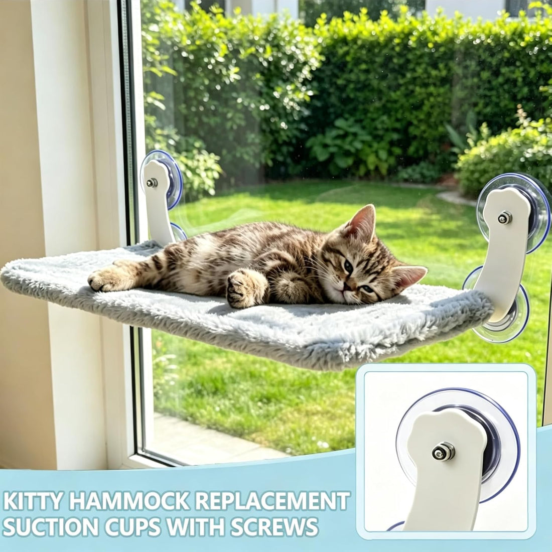 4 Pack Powerful Cat Window Perch Suction Cup with Screw and Nut,3.3
